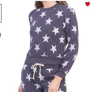 Alternative Apparel Blue Star Print Sweater Sweatshirt, Size: Small